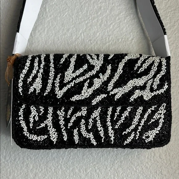 “From India to You” Zebra Beaded Shoulder Bag - (Viral TJ Maxx / Marshall’s Bag) - Picture 2 of 5